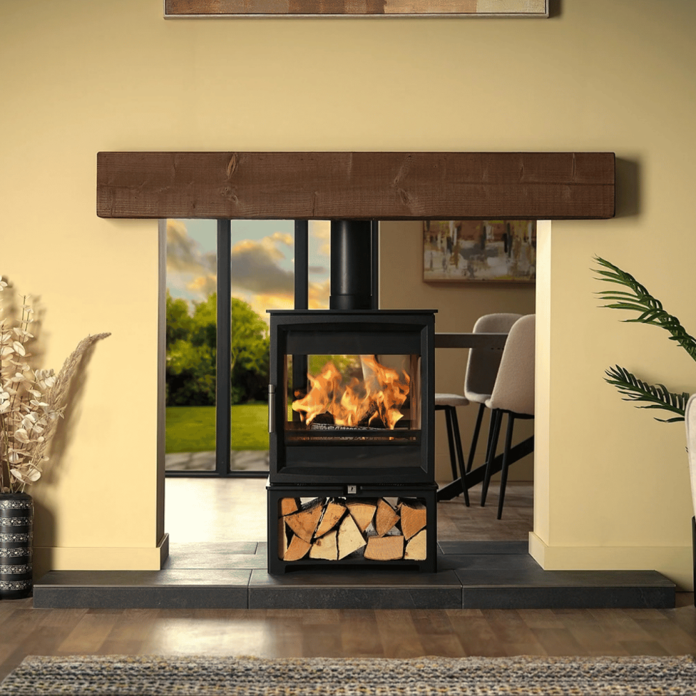 Charlton & Jenrick Fireline Woodtec 8 kW doorkijk haard